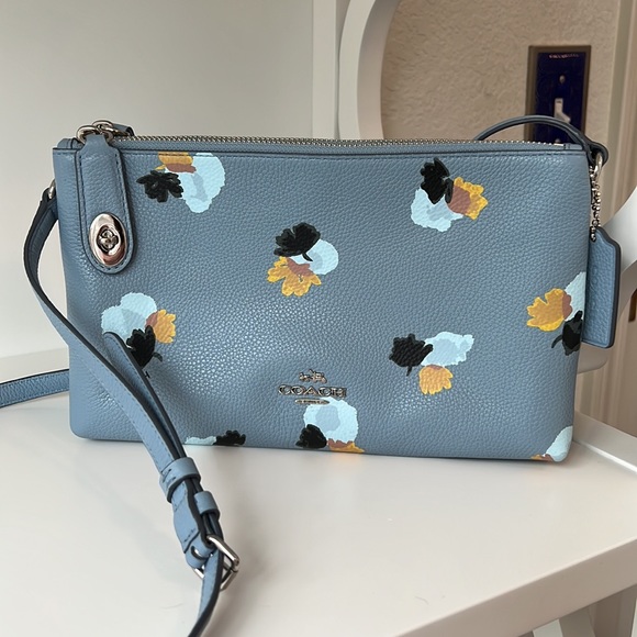 Coach Handbags - Coach Crosby Cornflower Blue Floral Crossbody